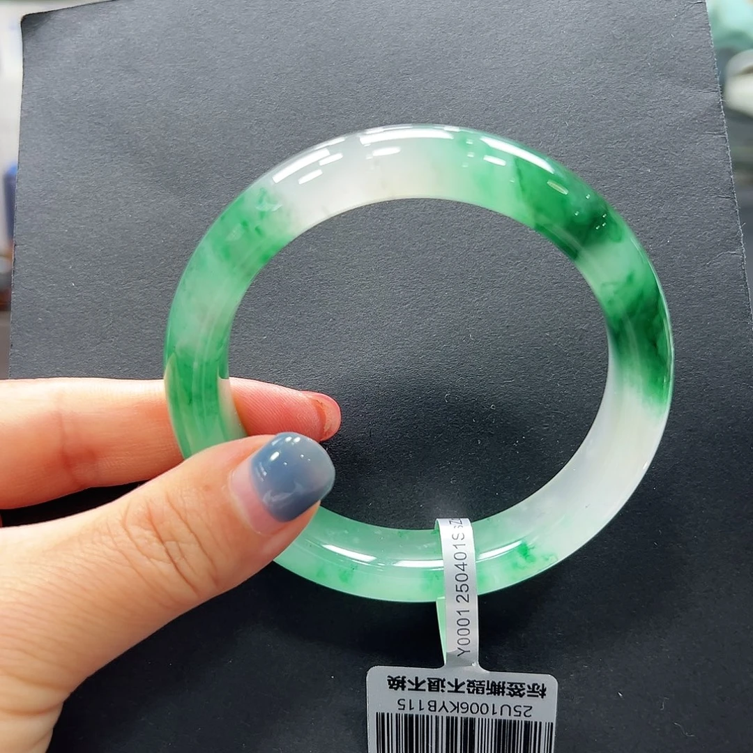 石英质玉（非洲翠）未镶嵌手镯唐唐58.5