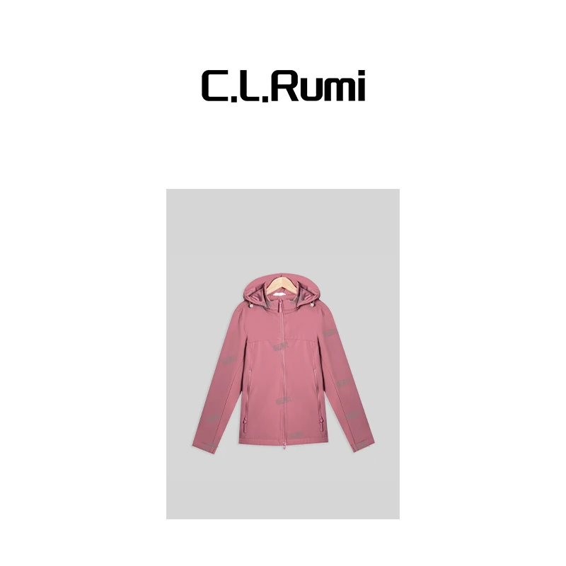 【Rumi女装】“全天候”春女休闲连帽塑形透气软壳冲锋衣外套6624wt