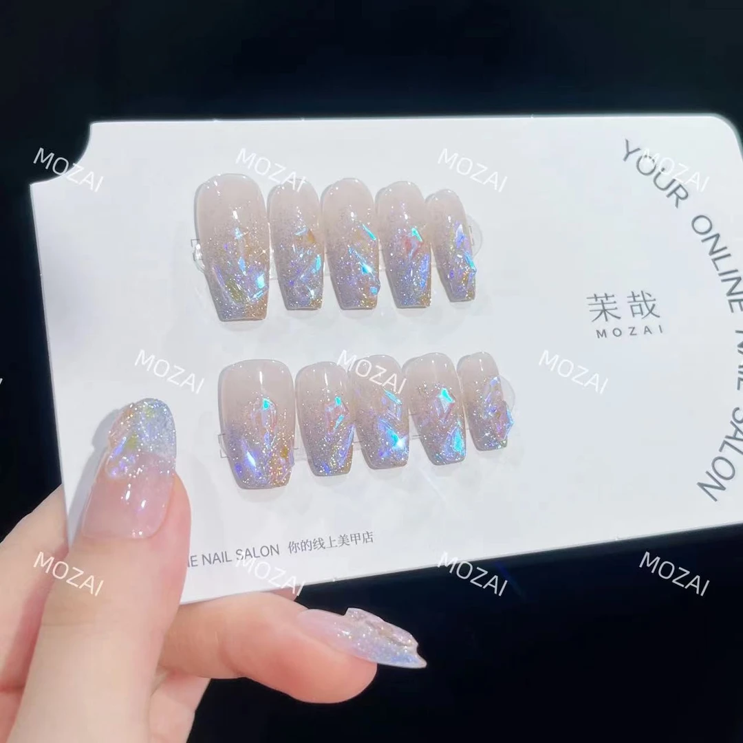 茉哉现货皮皮【紫定行】纯手工定制美甲可拆卸穿戴甲A2239/A2240