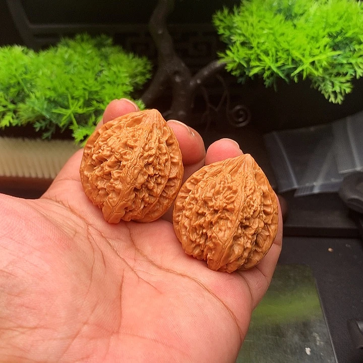 吊坠文玩核桃40牡丹纹