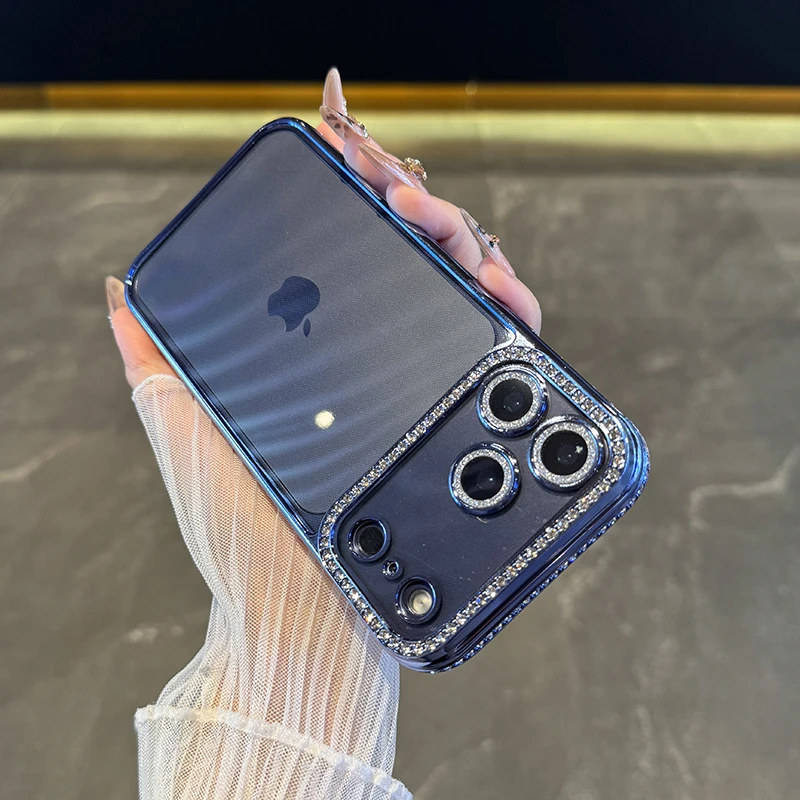 边框闪钻适用于iPhone17promax手机壳苹果Air全包16/15电镀14防摔