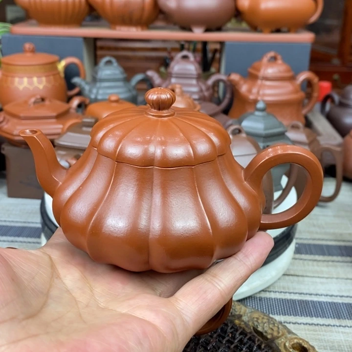 紫砂茶壶筋纹君德100-260cc原矿赵庄朱泥新年特价