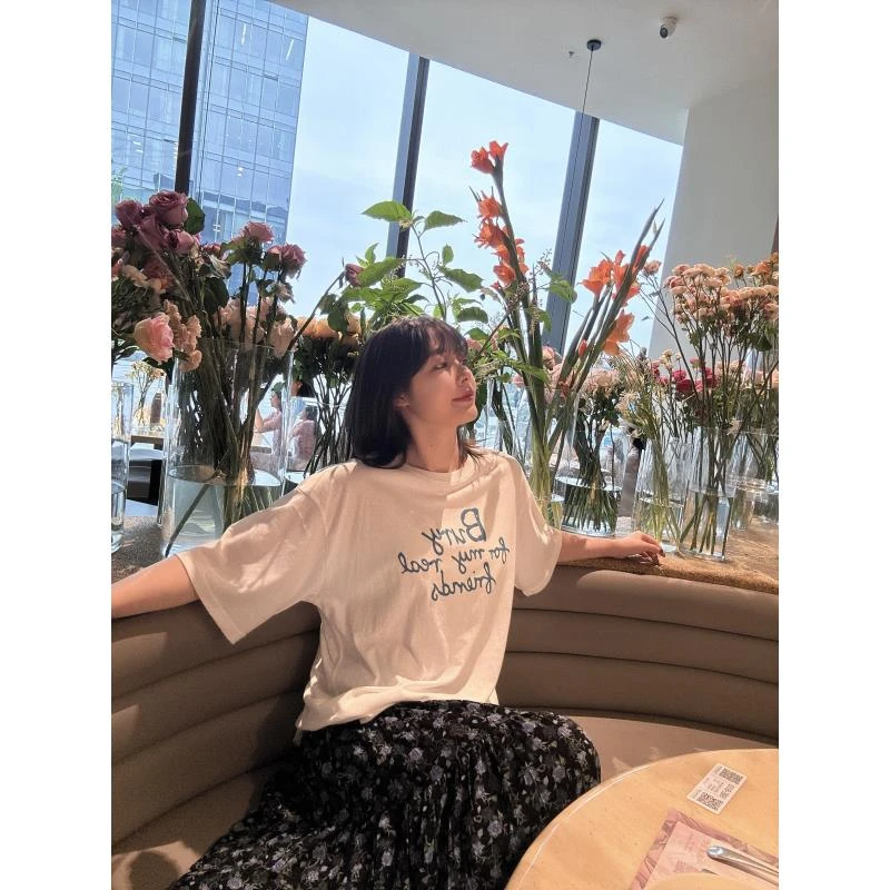 BETTER JOELAY-大版【快乐童年】时尚可爱百搭短袖T恤休闲风KH3117