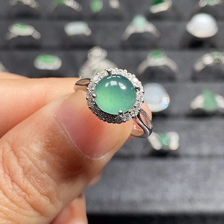 翡翠银S925镶嵌戒指