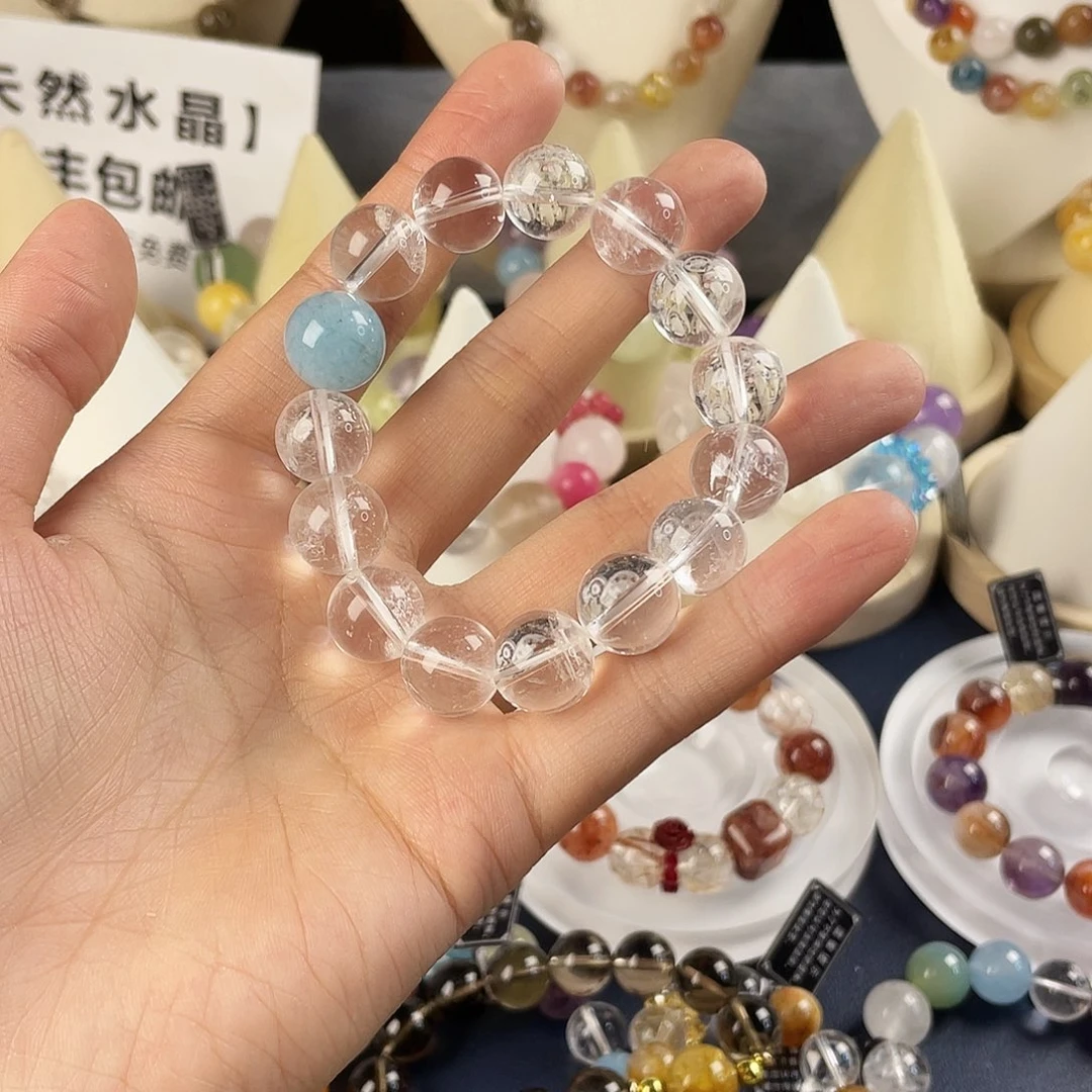 银S925镶嵌手链烟晶