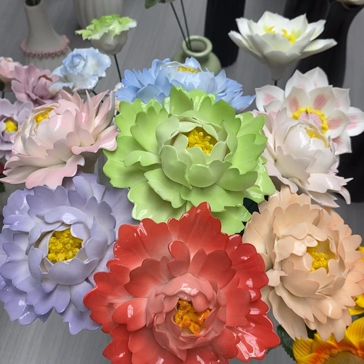陶瓷陶瓷材料7朵牡丹