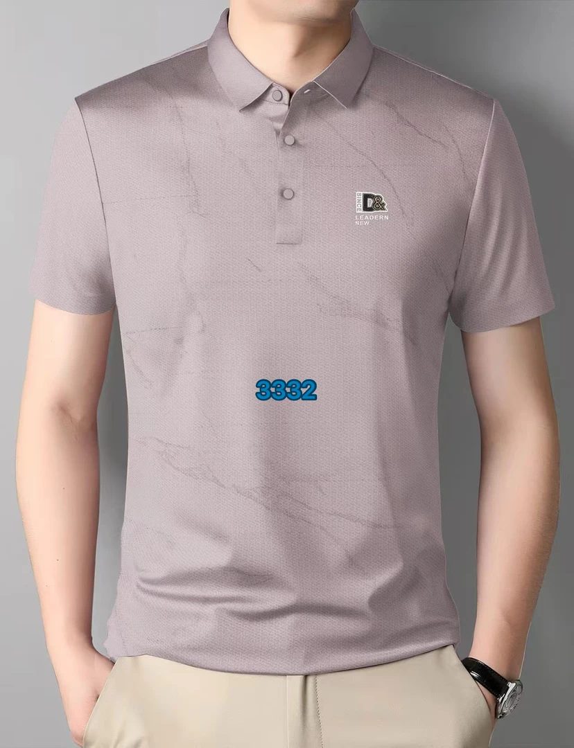 水墨画免烫无痕夏季Polo衫3332