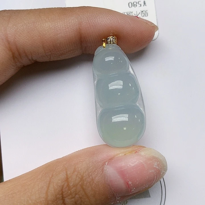颈饰18K金镶嵌翡翠天然翡翠