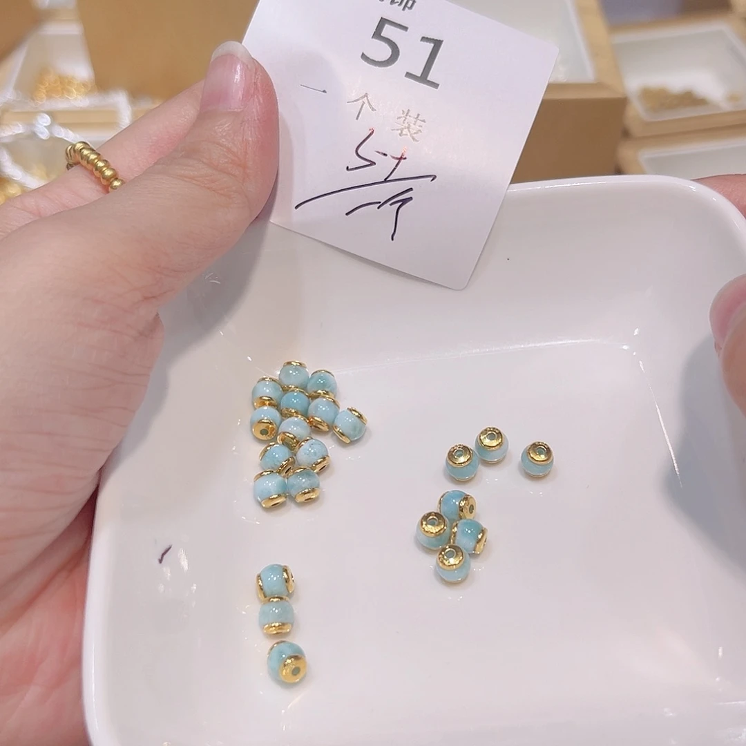 水晶珠宝半成品银S925镀金镶嵌51 。