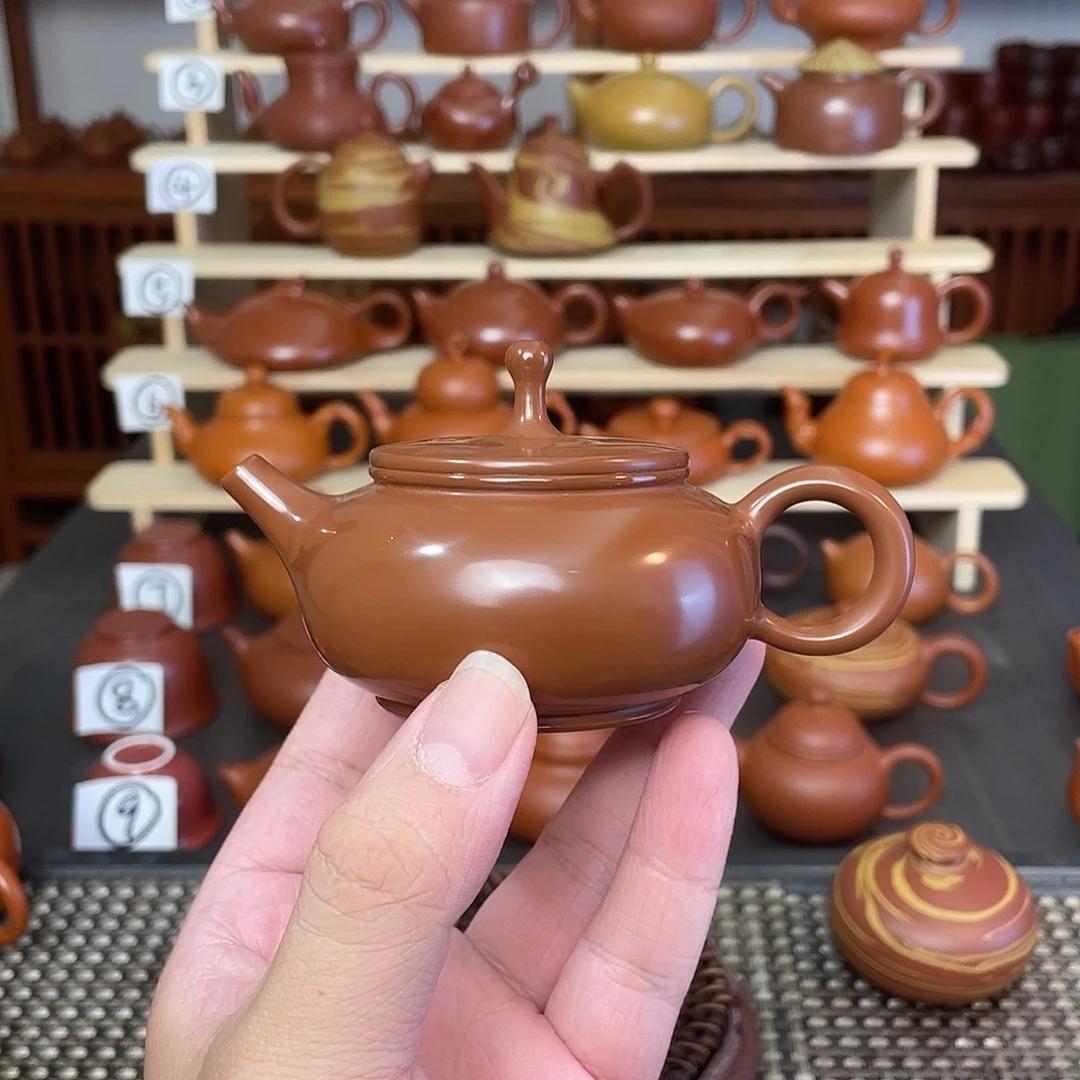*****茶壶紫砂95cc朱泥扁晨