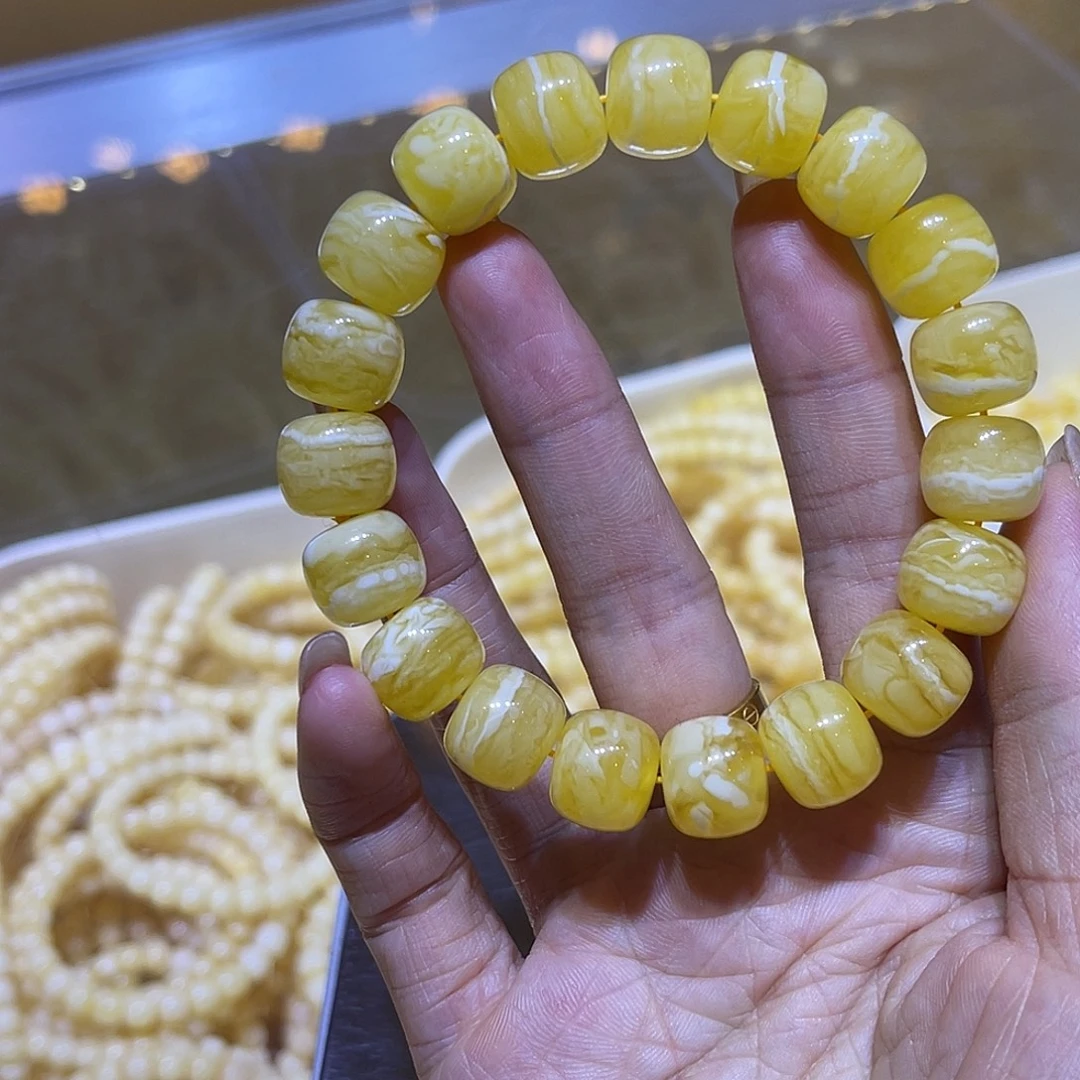 琥珀未镶嵌手链蜜蜡手串13,3