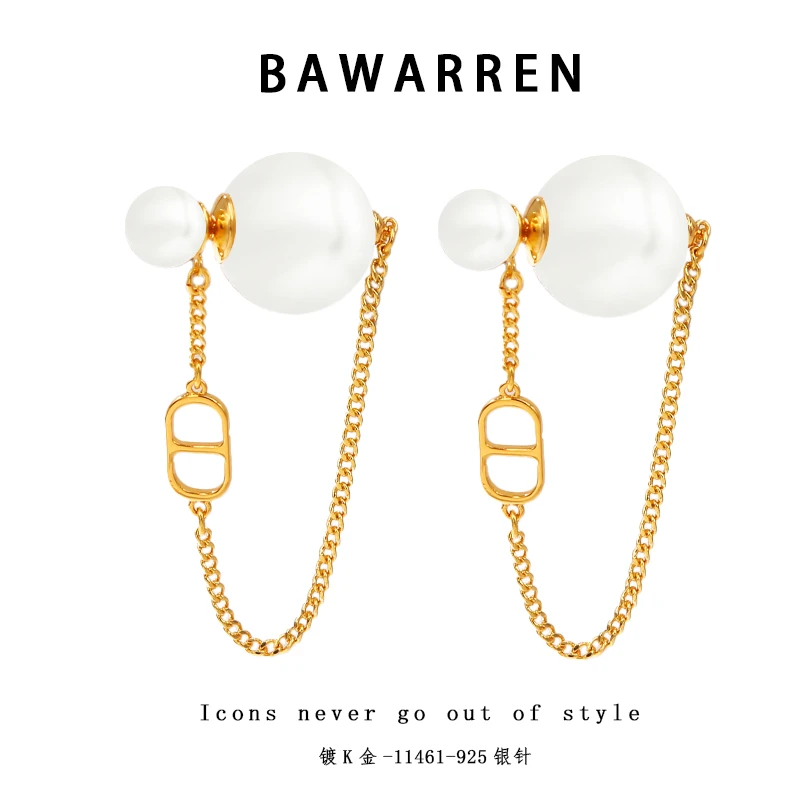 Bawarren 精工CNC 镀K金 意❤ 11461-【流苏猪鼻】耳环简约百搭