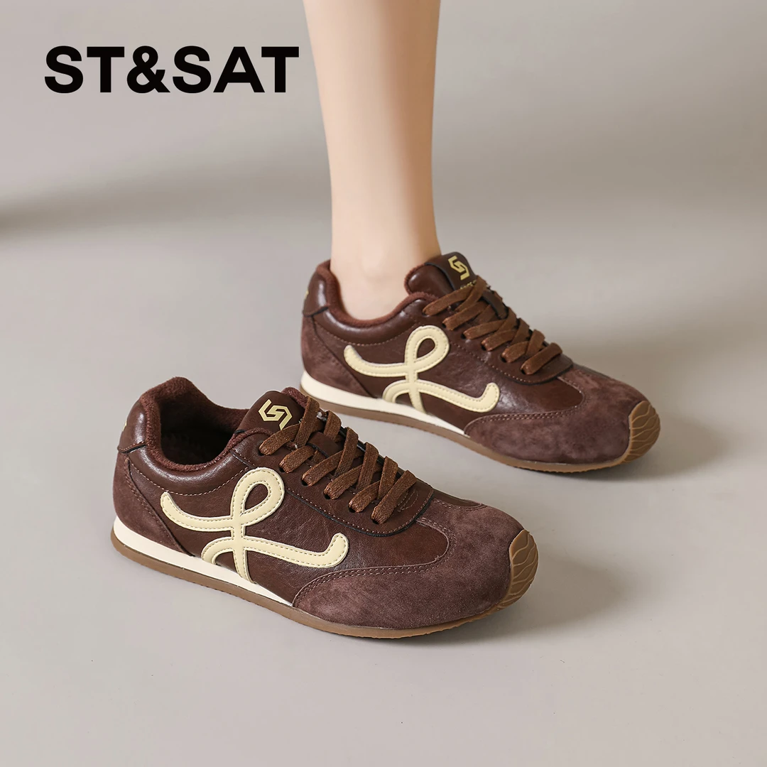 星期六复古德训鞋女2025秋冬新款加绒棉鞋内增高轻奢休闲鞋阿甘鞋