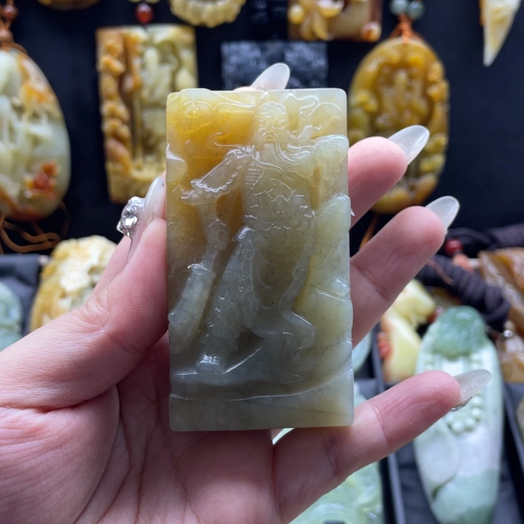 蛇纹石玉未镶嵌吊坠(赠链)