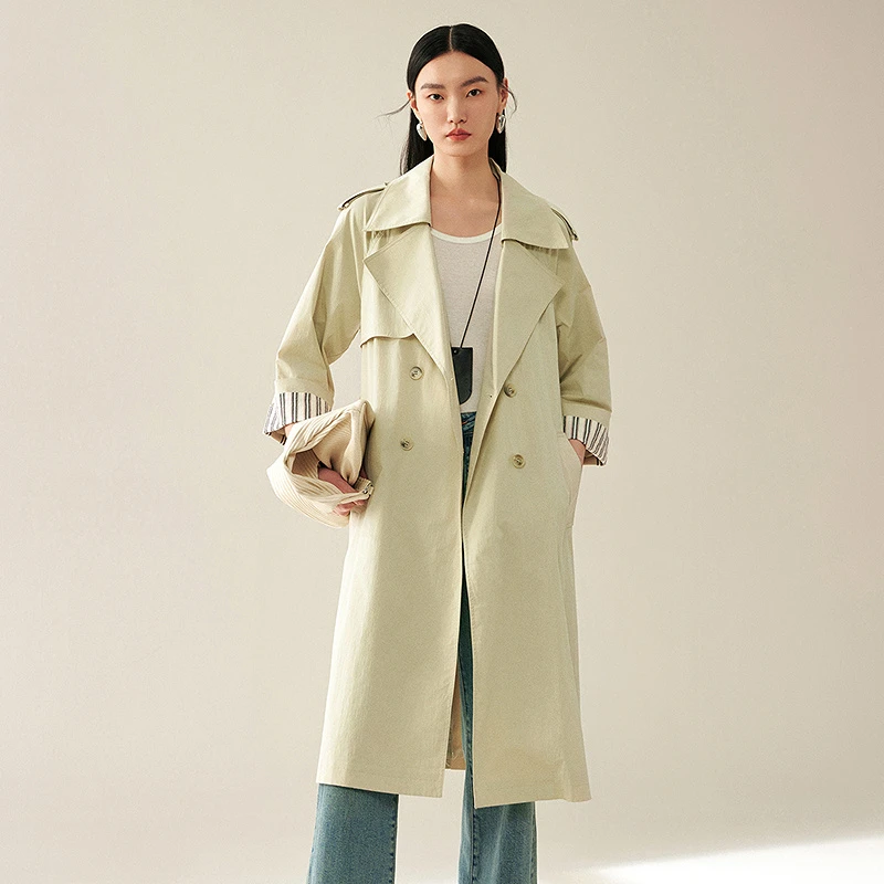 【丽公主专属】MOFAN摩凡秋新款米杏色风衣MAF454049