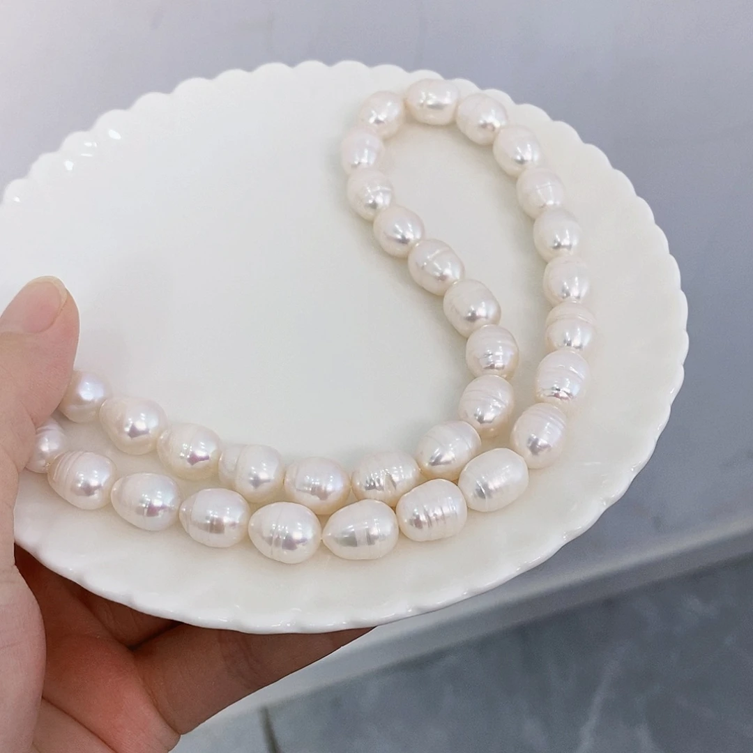 未镶嵌稀有老珍珠项链9-10m m淡水珍珠安**A