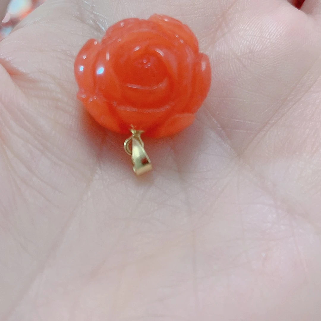 南红玛瑙吊坠(不含链)银S925镶嵌