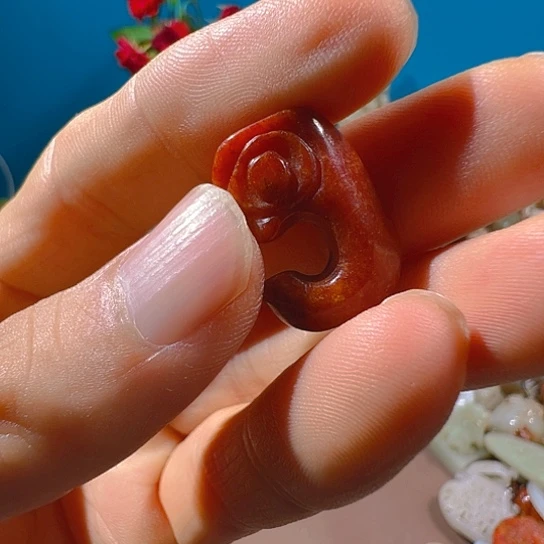 健***福南红玛瑙合金挂件