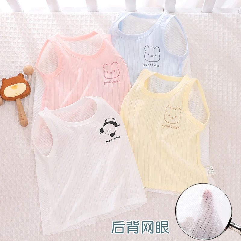新生婴儿背心马甲吊带夏季薄款小月龄幼儿宝宝护肚子贴身打底内搭