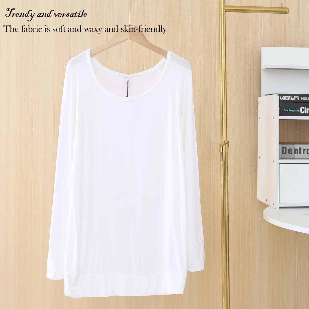 春夏季新款女士长袖T恤纯色打底衫个性显瘦01891休闲柔软透气