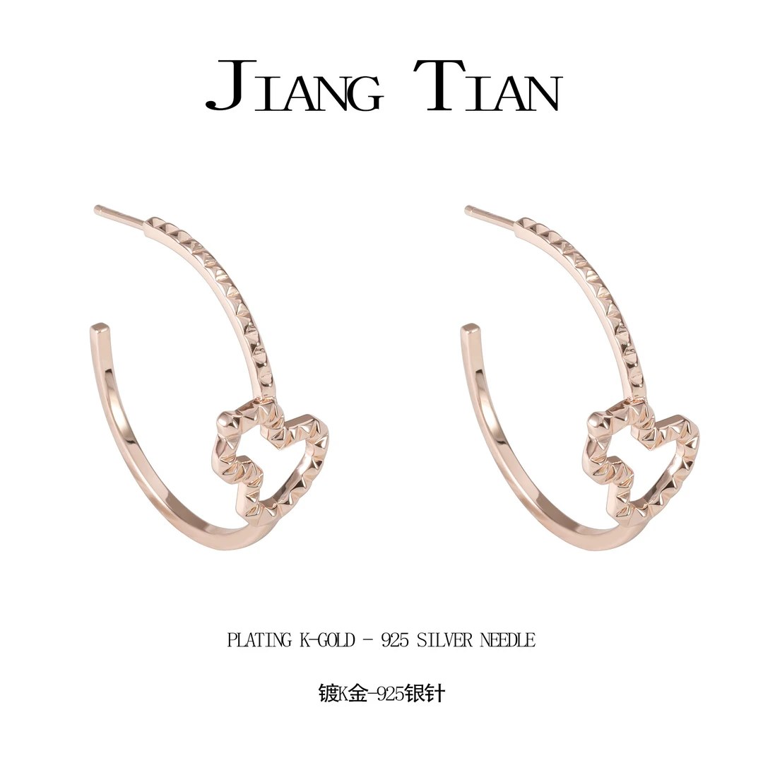 铜合金耳饰 CNC精工 新中式气质轻奢时尚耳钉  E4178