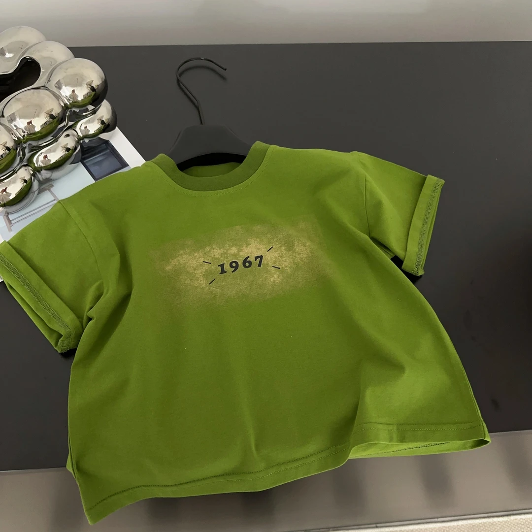 【两个小盆友】2025儿童夏季韩版休闲印花宽松短袖男童上衣T恤0221