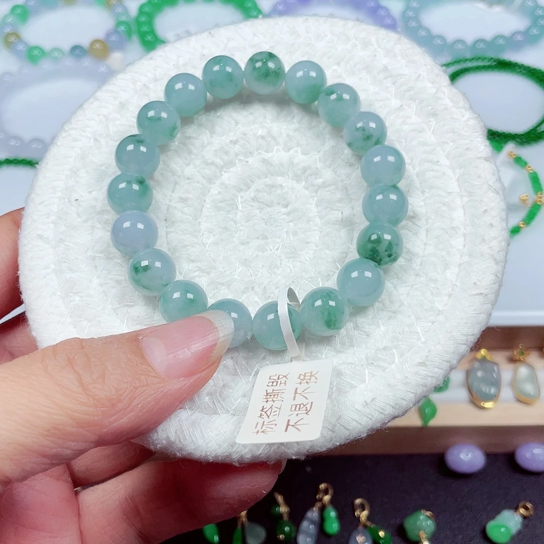 翡翠未镶嵌手链天然缅甸翡翠A货卡10