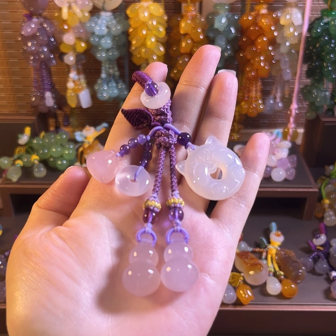 玛瑙/玉髓未镶嵌车挂钥匙扣