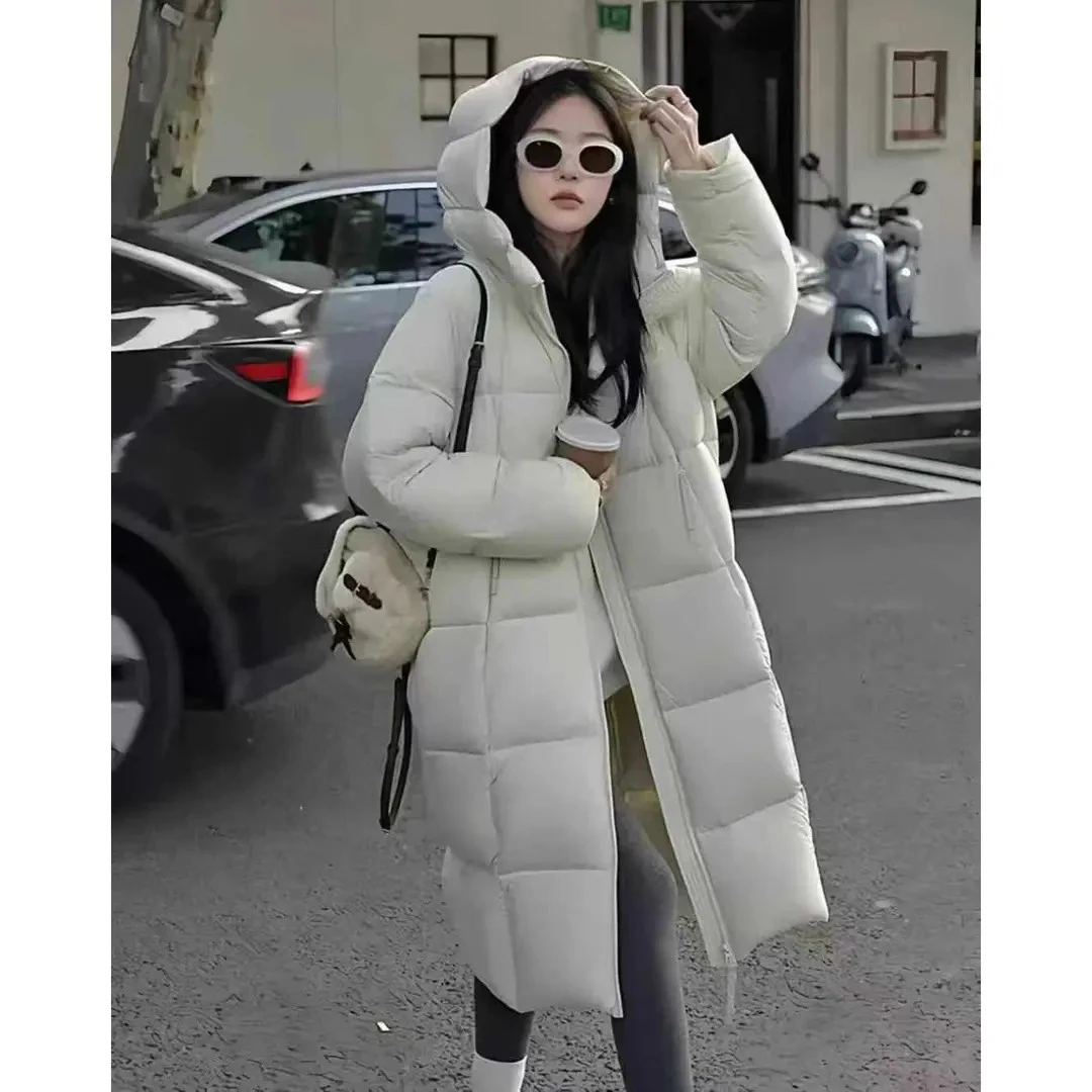 D新国标白鸭绒韩版羽绒服女中长款2025冬装宽松百搭加厚862512
