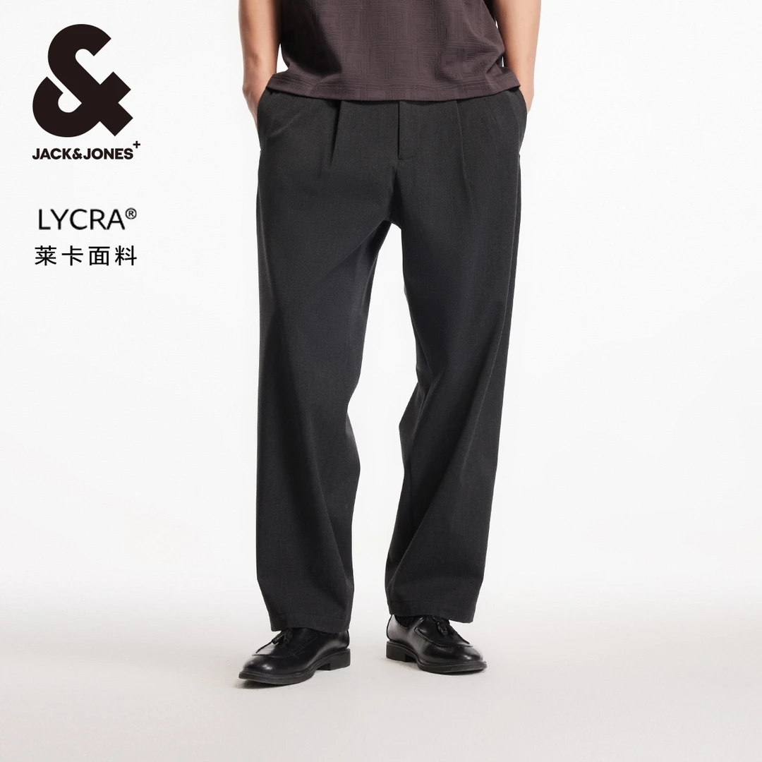 杰克琼斯秋季时尚潮宽松版型松紧腰头双侧臀兜男士长裤休闲裤男装