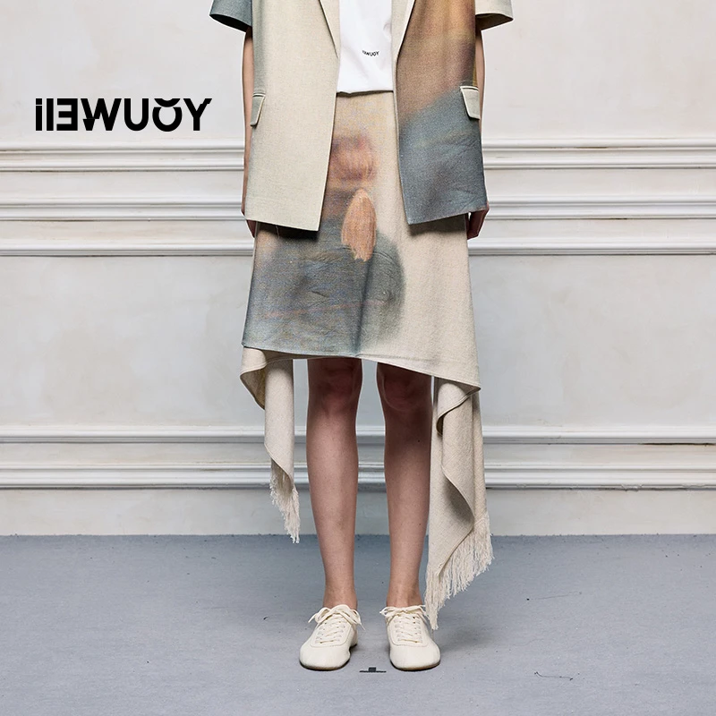 有尾YOUWEI影子系列亚麻解构半裙Y5825222半身裙女士