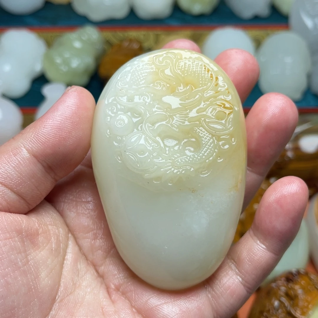 石材天然方解石手把件不退换