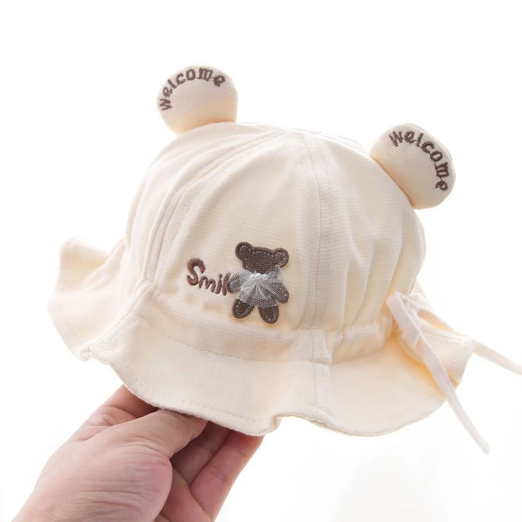 婴儿帽子夏季薄款透气宝宝婴幼儿可爱渔夫帽遮阳遮阳帽防晒盆帽