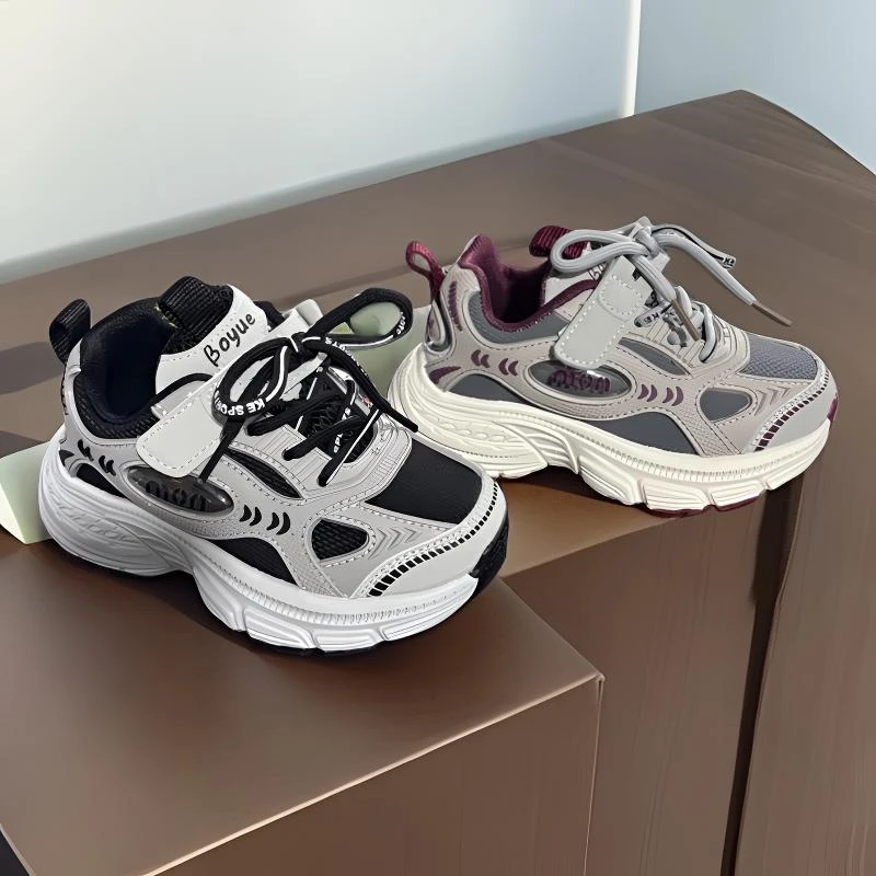 富宝龙儿童皮面防水秋季超轻潮款男童女童时尚防滑运动鞋081