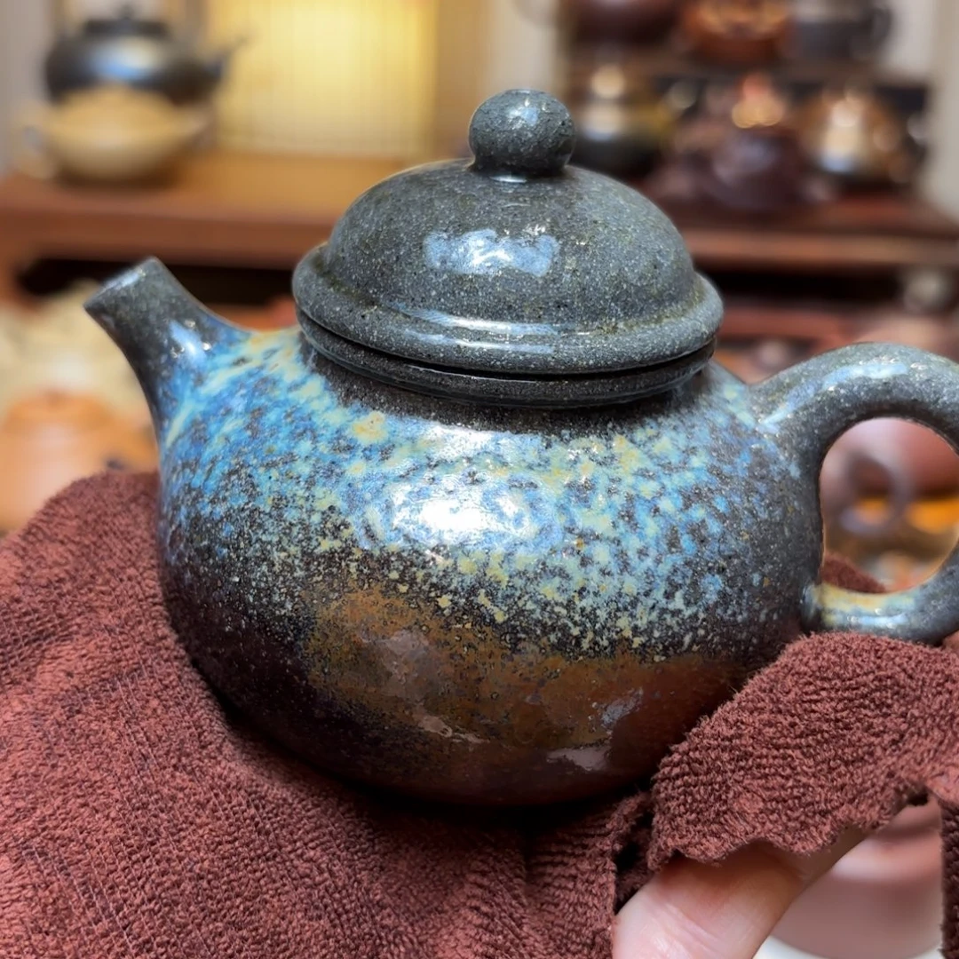 用***4紫砂壶黄龙山红棕泥柴烧容天孤品