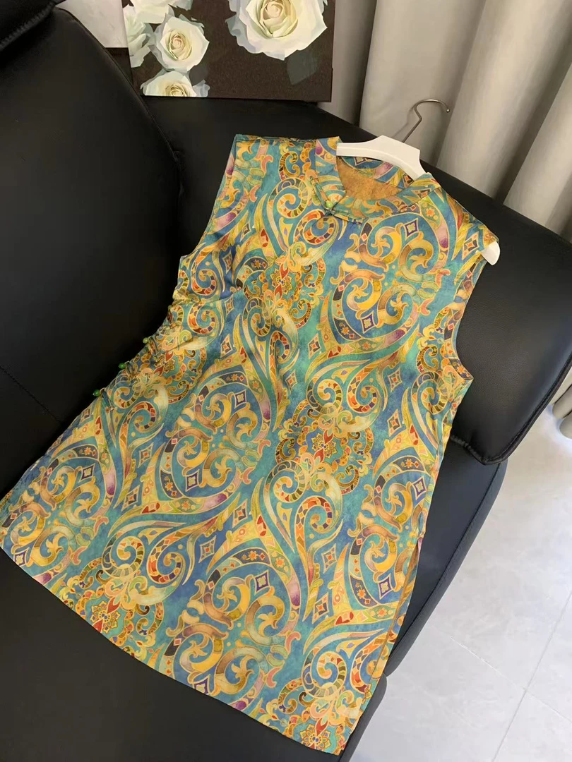 九月  出类拔萃-奥黛  新款气质提花人丝香云纱国风连衣裙