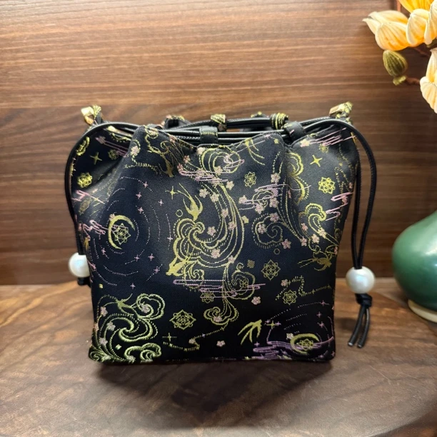 黑金燕子烧麦包 手提包 非遗技艺新中式包包