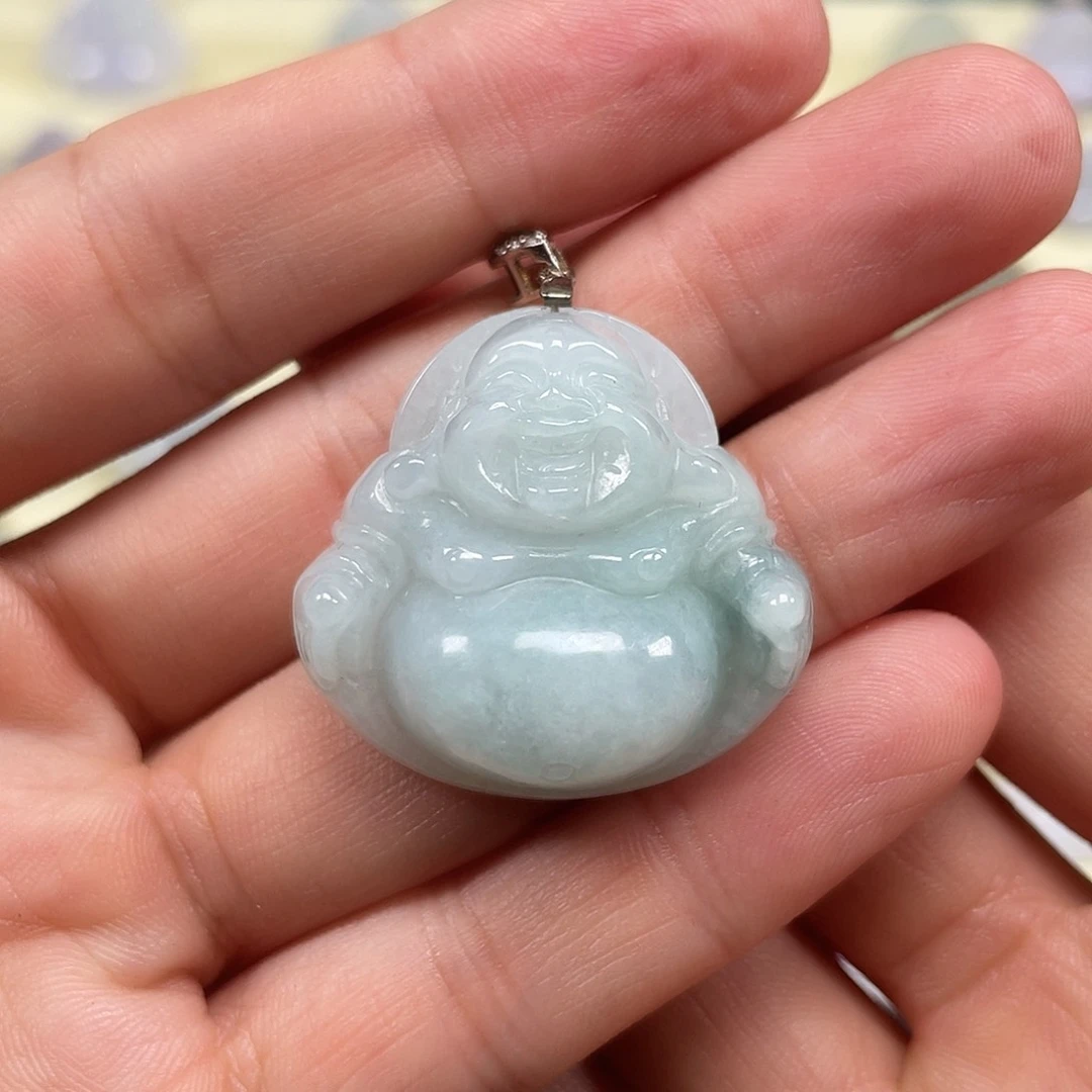 翡翠未镶嵌颈饰天然翡翠佛公100号