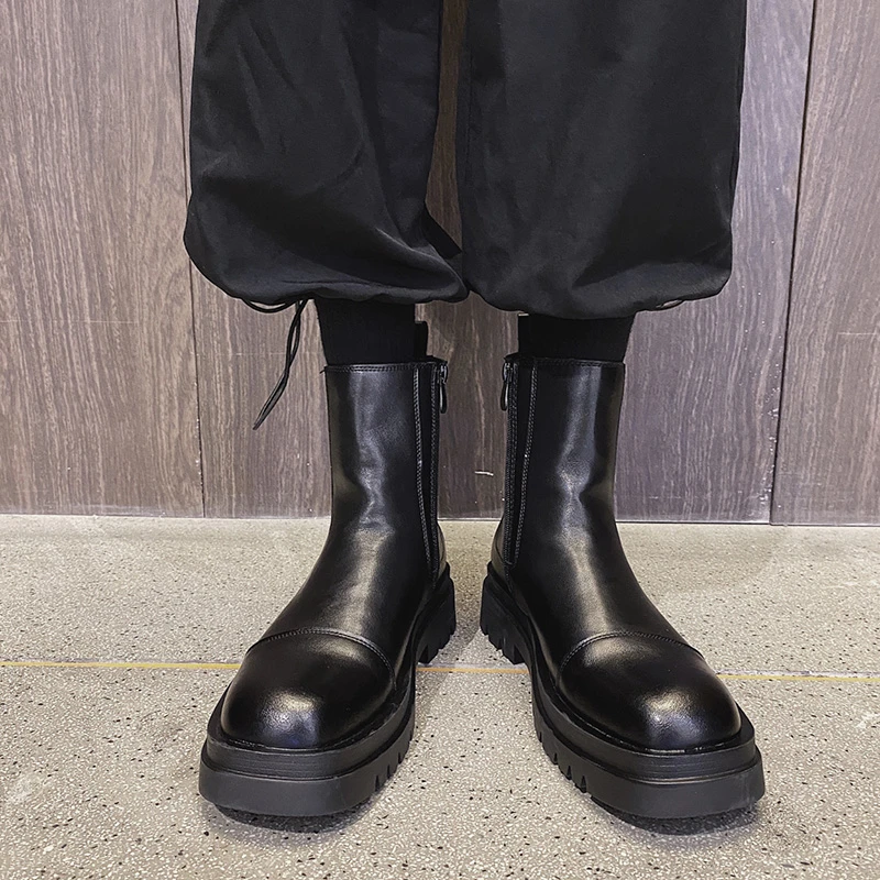 18828马丁靴百搭黑色真皮潮流厚底英伦风ins时尚休闲韩版秋冬