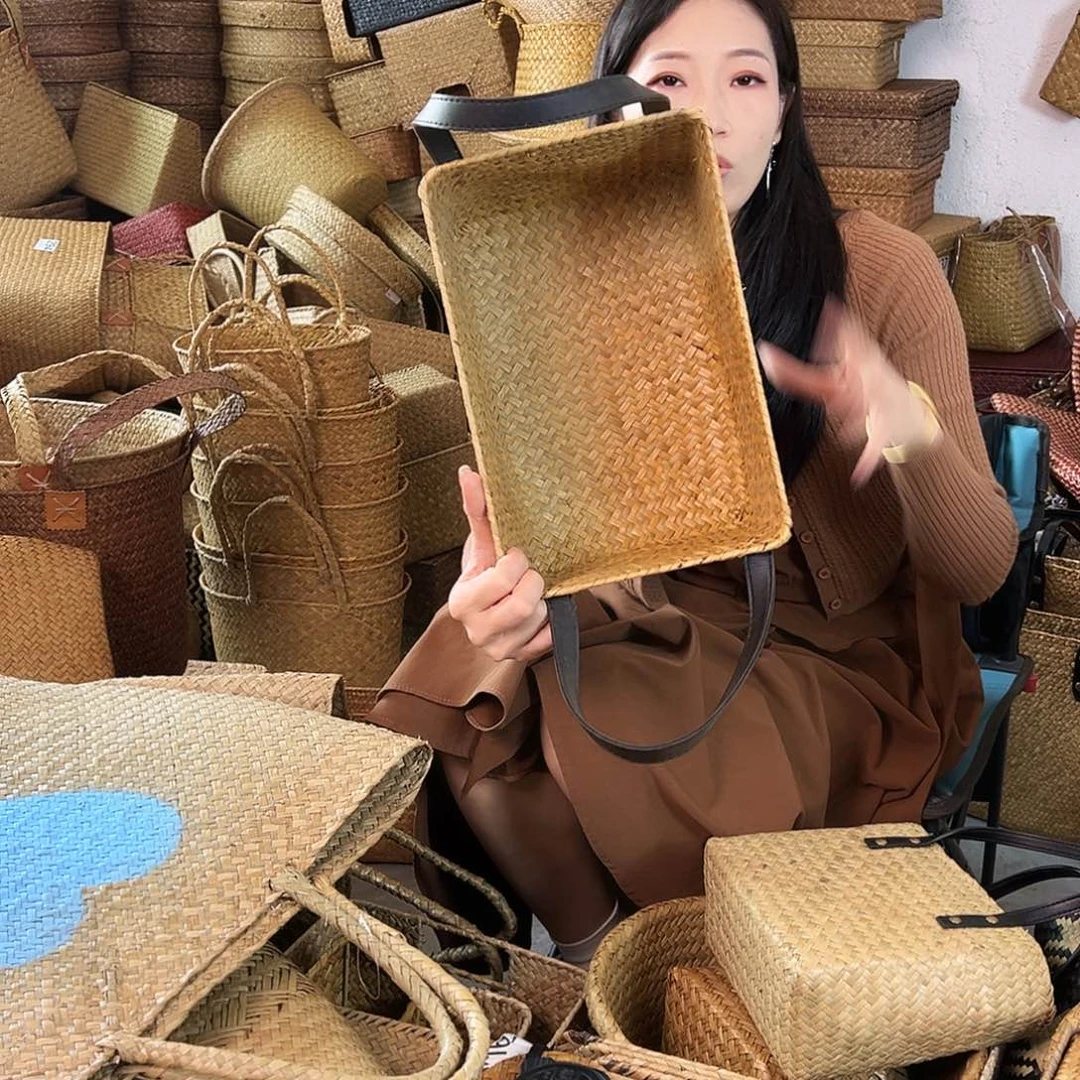 编织带草编包/草编收纳盒微瑕疵