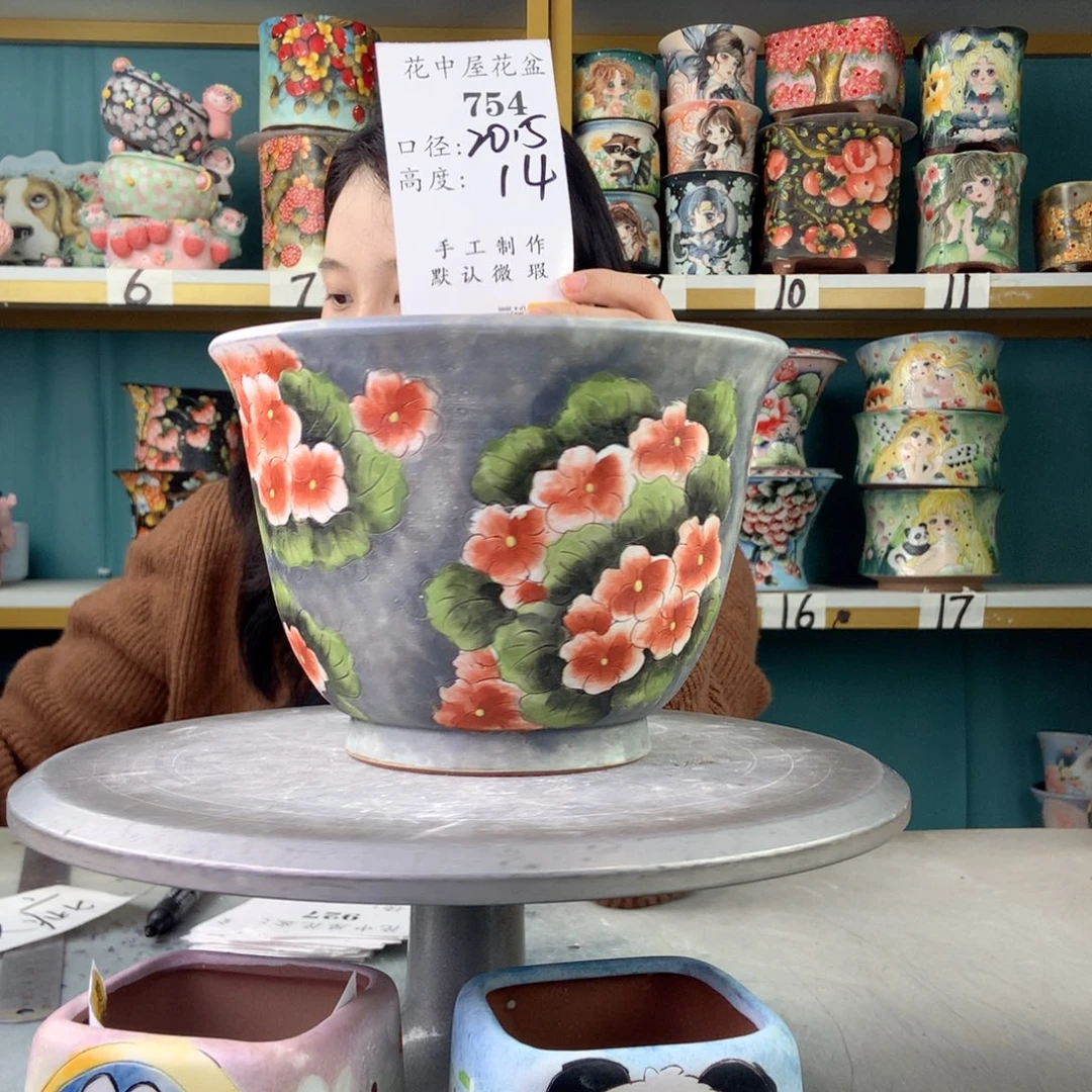 陶景德镇手工花盆754