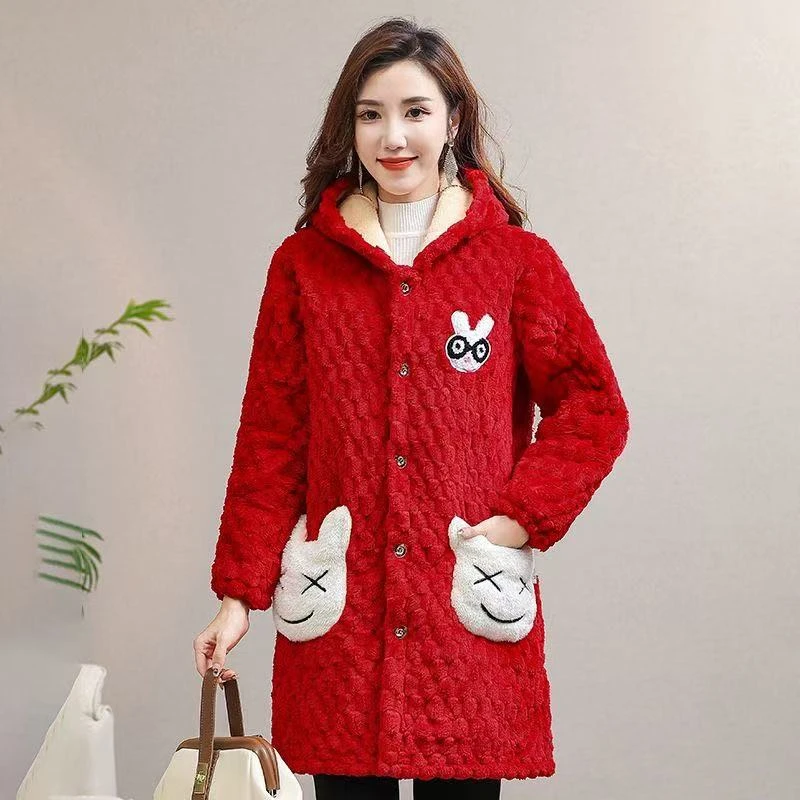 女装中长款加厚棉袄加绒罩衣外传中老年妈妈冬季宽松保暖棉服外套