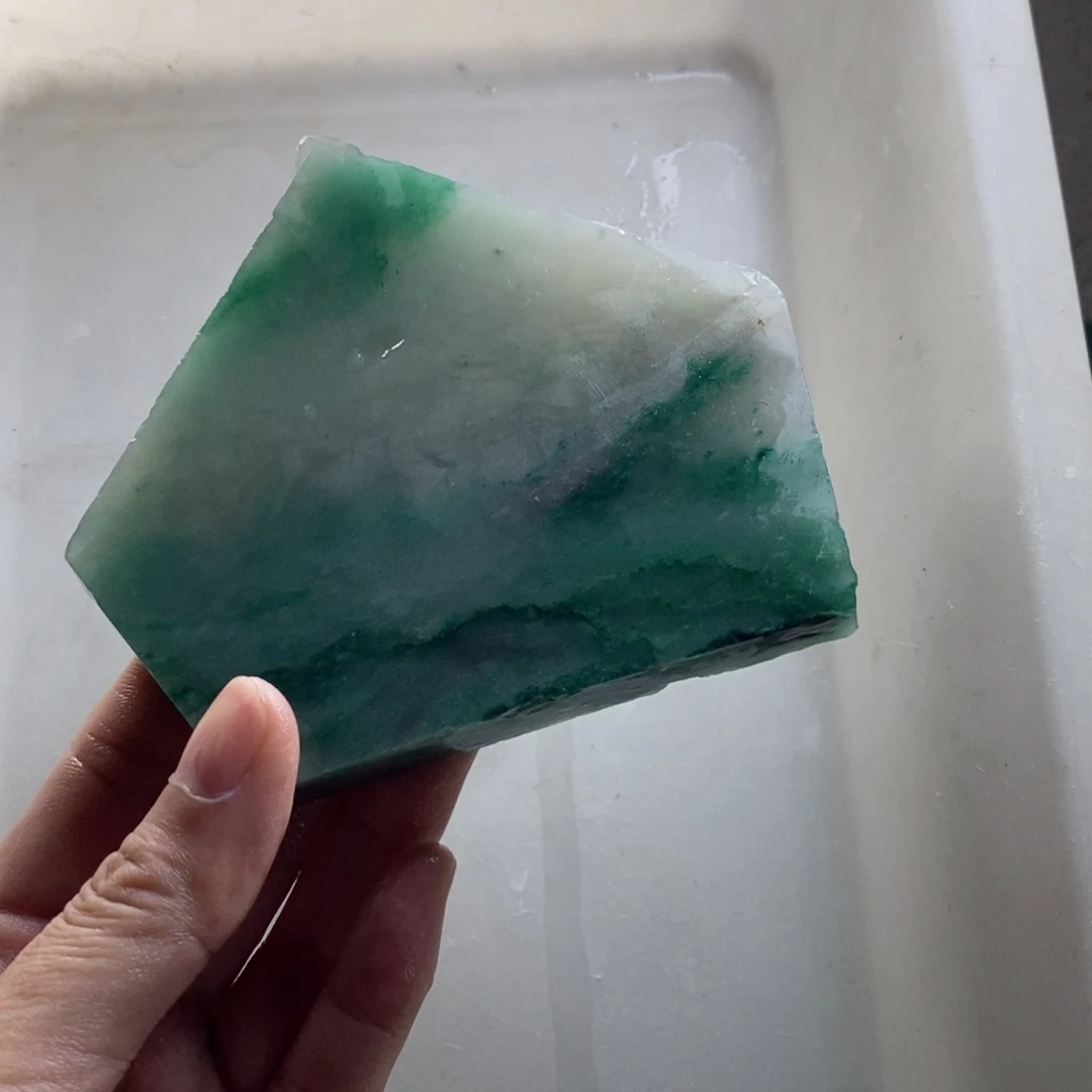 定制石英质玉意**贝天然非洲翠手镯定制
