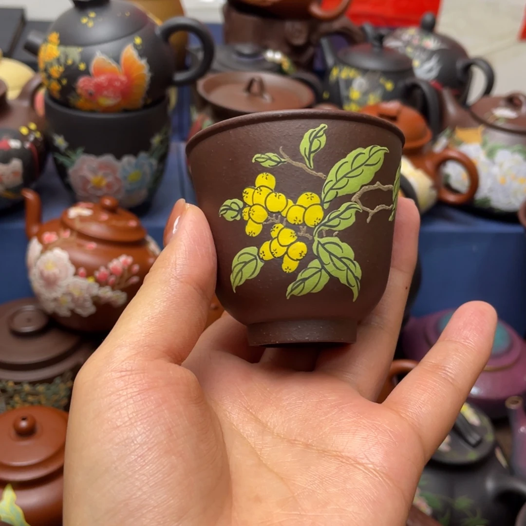 茶杯红泥紫砂主人杯70cc