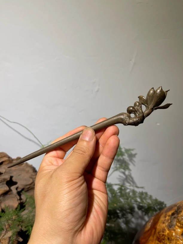 手工金丝楠乌木发簪女古风超仙盘发饰新中式简约国风头饰