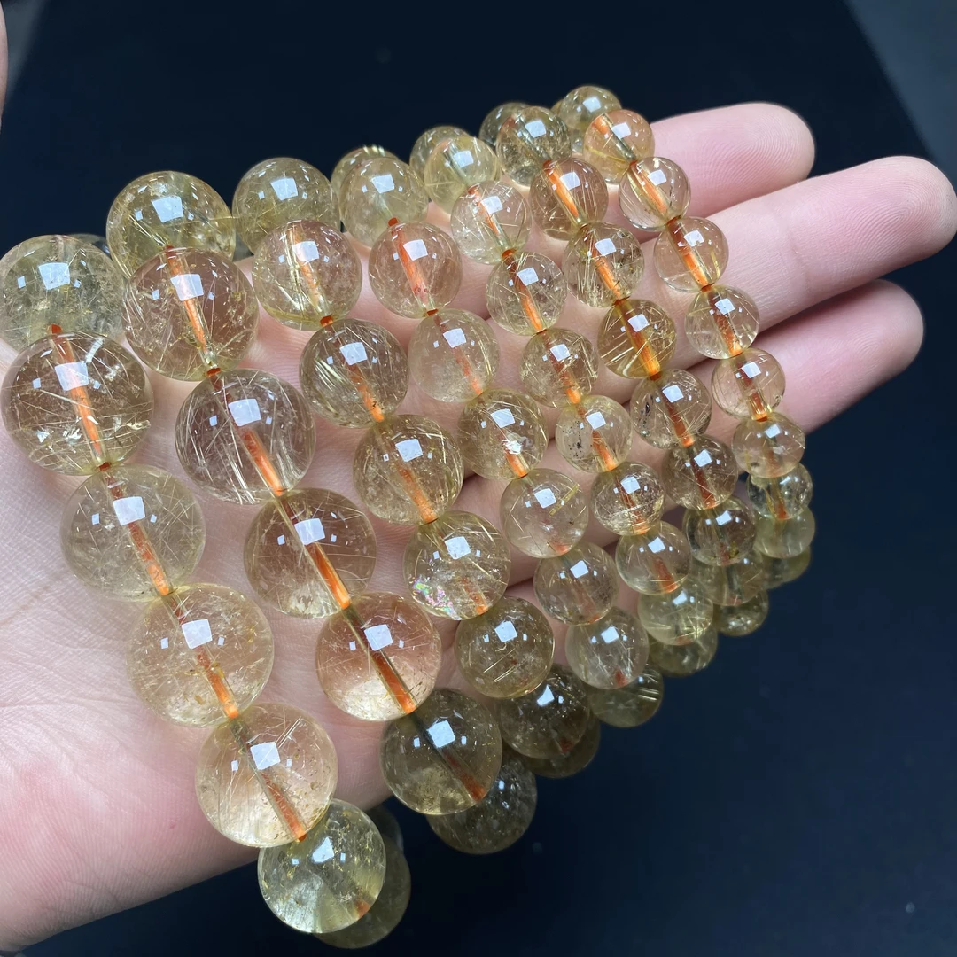 W604 金发晶手链7mm-15mm+多样性发一