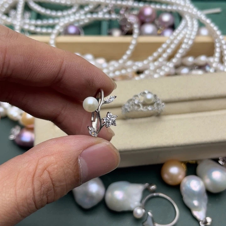 淡水珍珠戒指合金?****官