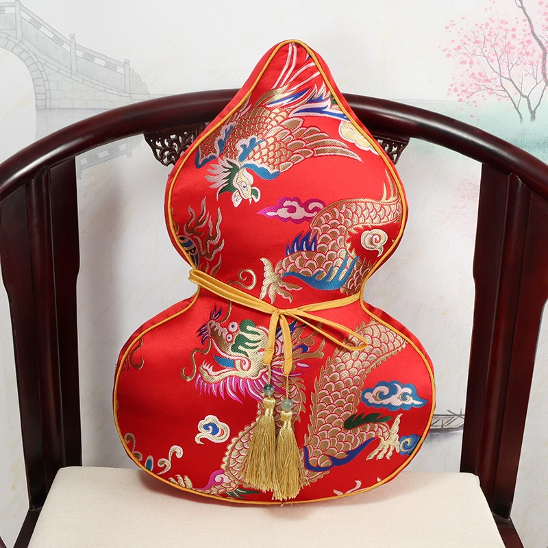 新中式靠枕国风摆件装饰轻奢异形葫芦抱枕客厅沙发腰靠床头福禄枕