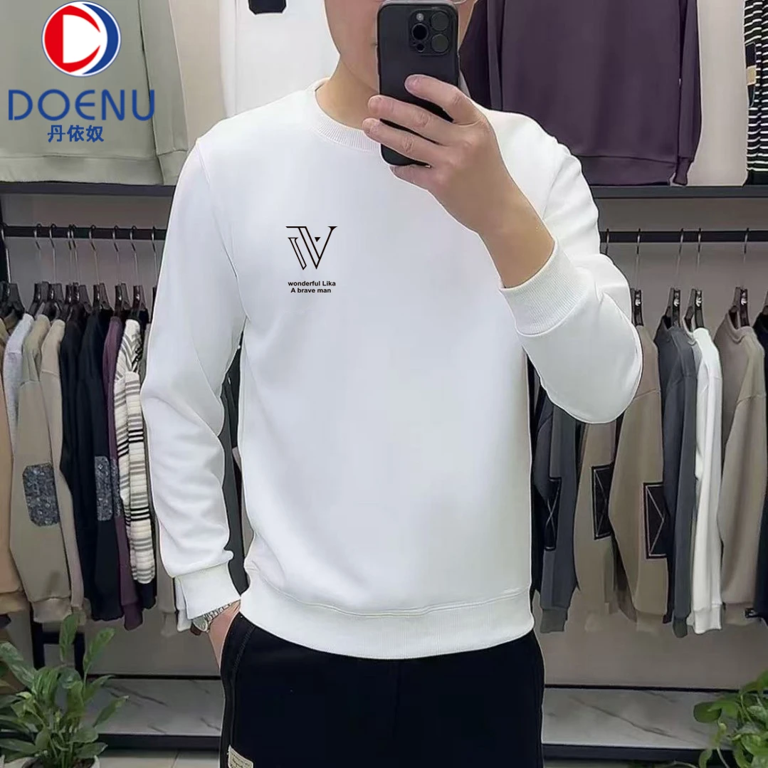 丹依奴纯棉卫衣秋冬季百搭时尚韩版潮流青春设计简约大气圆领卫衣