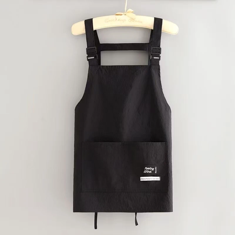 时尚围裙防泼水短款围腰餐饮专用服务员无袖女工作服定制logo印字